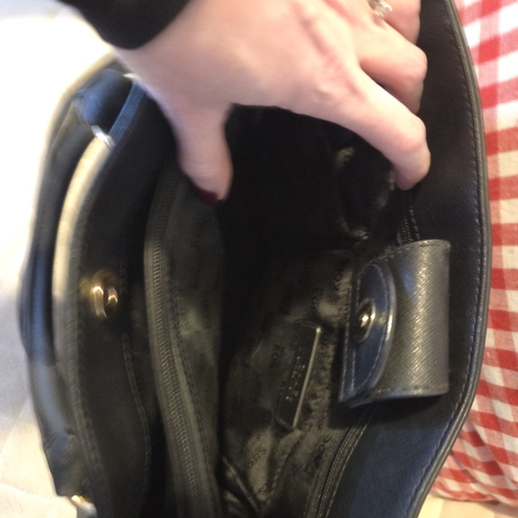 Michael Kors Black Handbag with Gold Accents - Picture 7 of 12